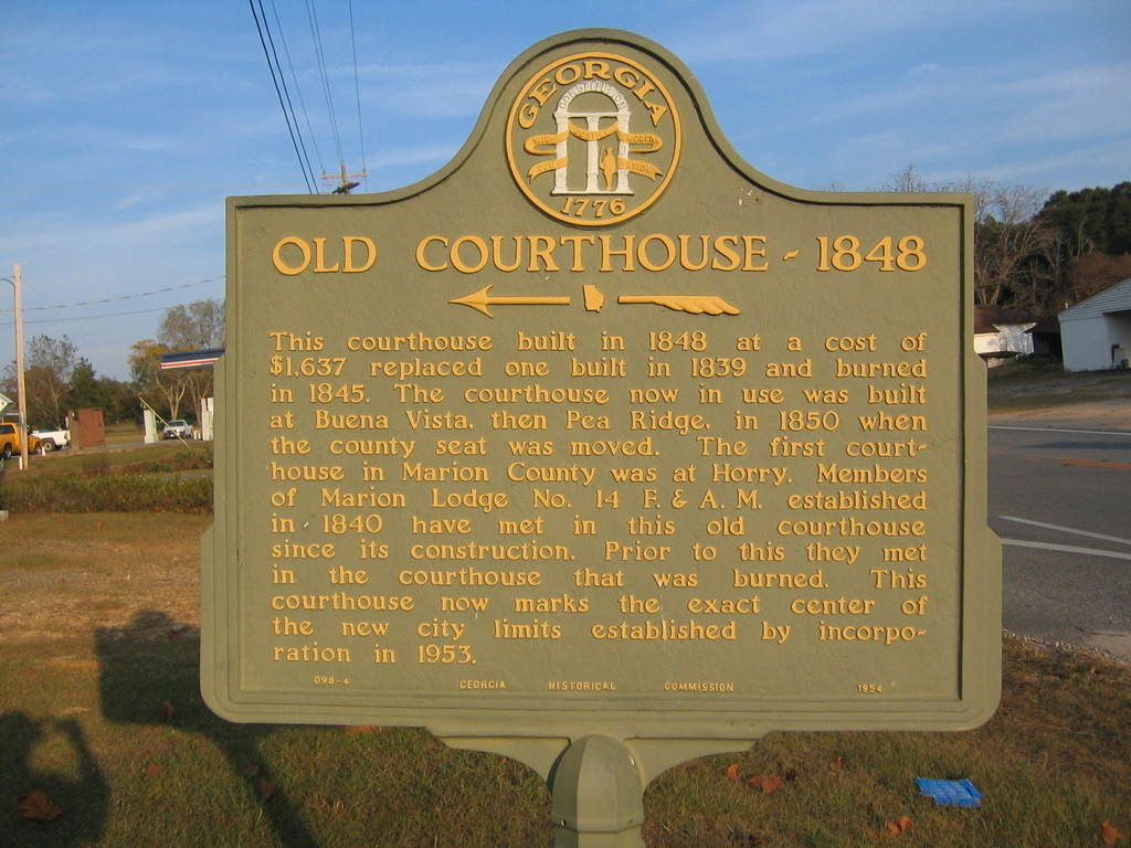 Buena Vista, GA Historical marker at Tazewell, outside Buena Vista
