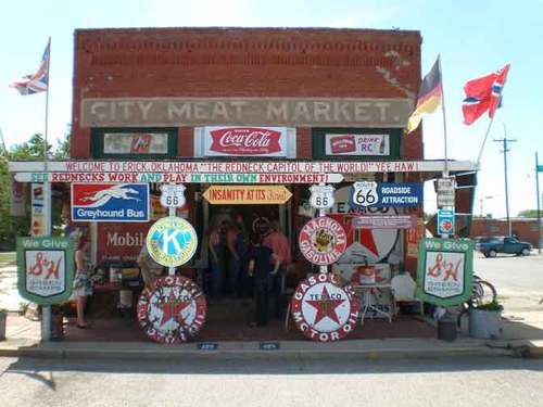 Erick, OK: The Sand Hills Curiosity Shop, once known as the City Meat Market