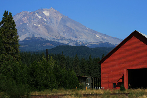 Mount Shasta, CA: Mt. Shasta in the back ground from McCloud, Ca