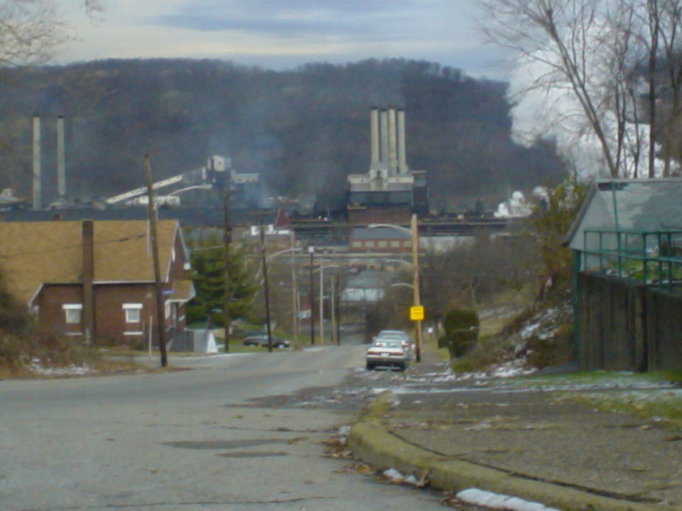 Clairton, PA: View of Clairton coke works from atop Maple Ave.