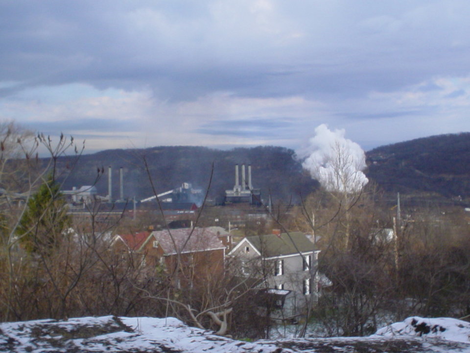 Clairton, PA: View of Clairton coke works from atop Shaw Ave.