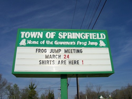 Springfield, SC: It seems that Springfield, South Carolina is home to the Governor's Frog Jump. Picture taken March 19, 2009.