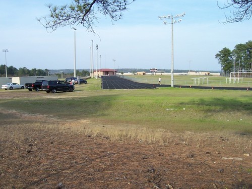 St. Andrews, SC: The running track of Columbia High School. The school building itself is partly hidden behind the crest of the hill.