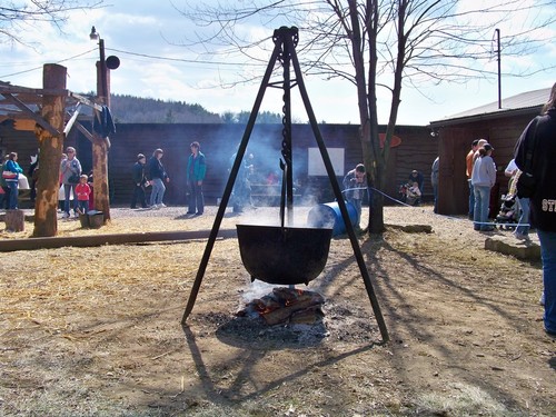 Meyersdale, PA: Boiling sap at the PA Maple Festival