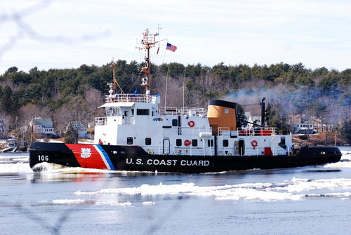 Woolwich, ME: Clearing Ice on the Kennebec River