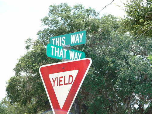 Lake Jackson, TX: The intersection of This Way and That Way in downtown Lake Jackson.