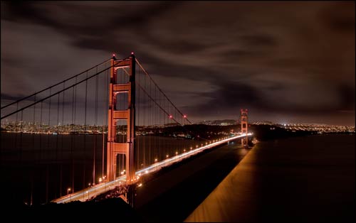 San Francisco, CA: Photo of the "Golden Gate Bridge" from the Marin headlands