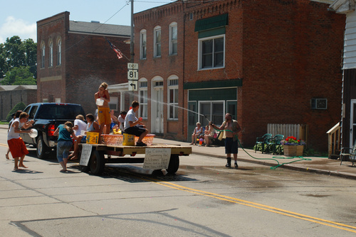 Cassville, WI: The ending of the Twinorama Parade down the main street of Cassville, WI