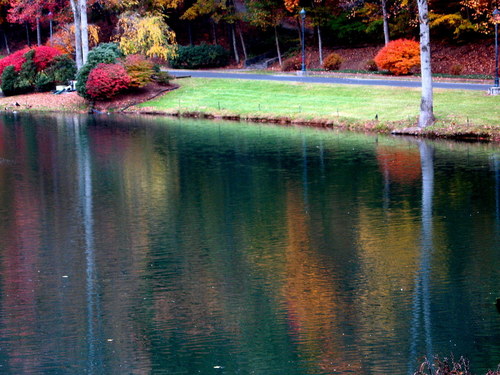 Lenoir, NC: Walking Pond in Autumn Splendor