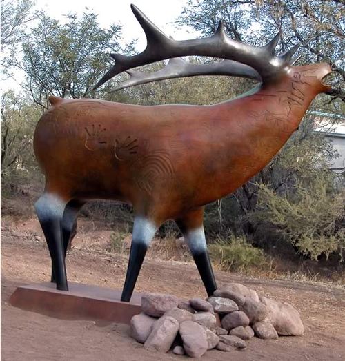 Tubac, AZ: K Newby Gallery Sculpture Garden, Tobey Studios "Wind River" bronze sculpture