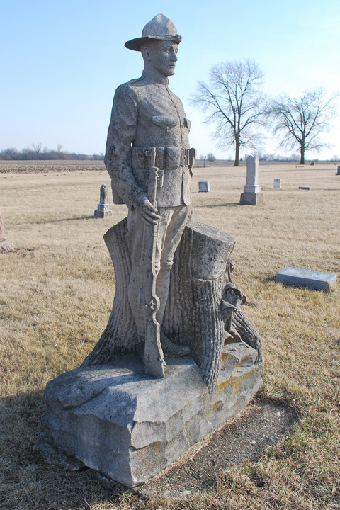 Maroa, IL: Concrete Sentry at Ridge Cemetery