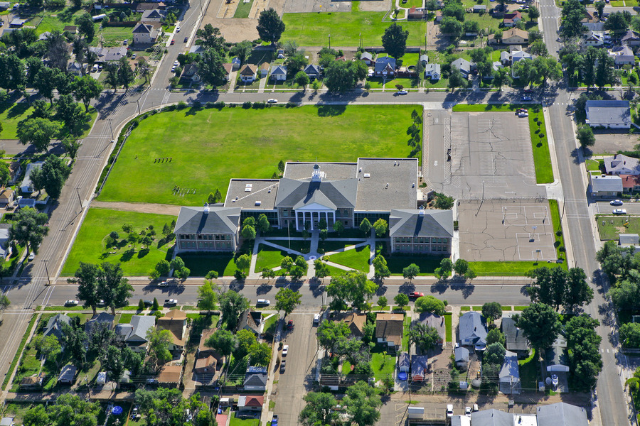 La Junta, CO: Aerial View...La Junta Middle School, built 1921, renovated 1996