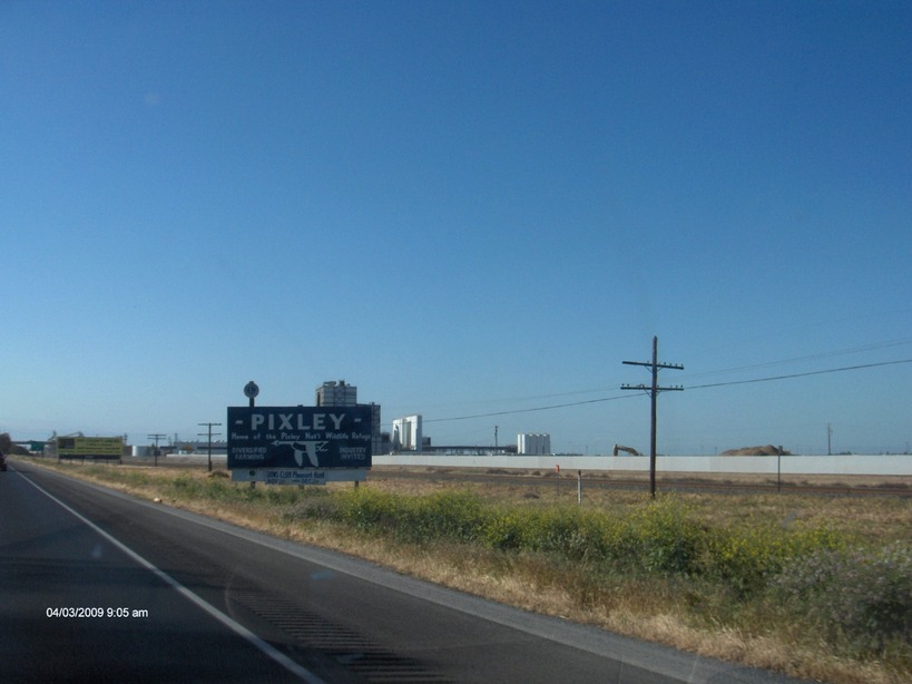 Pixley, CA Pixley signage along state highway 99 southbound photo