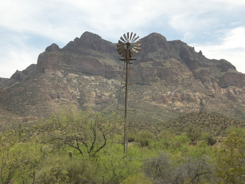 Superior, AZ: Windmill with Picket Post in background