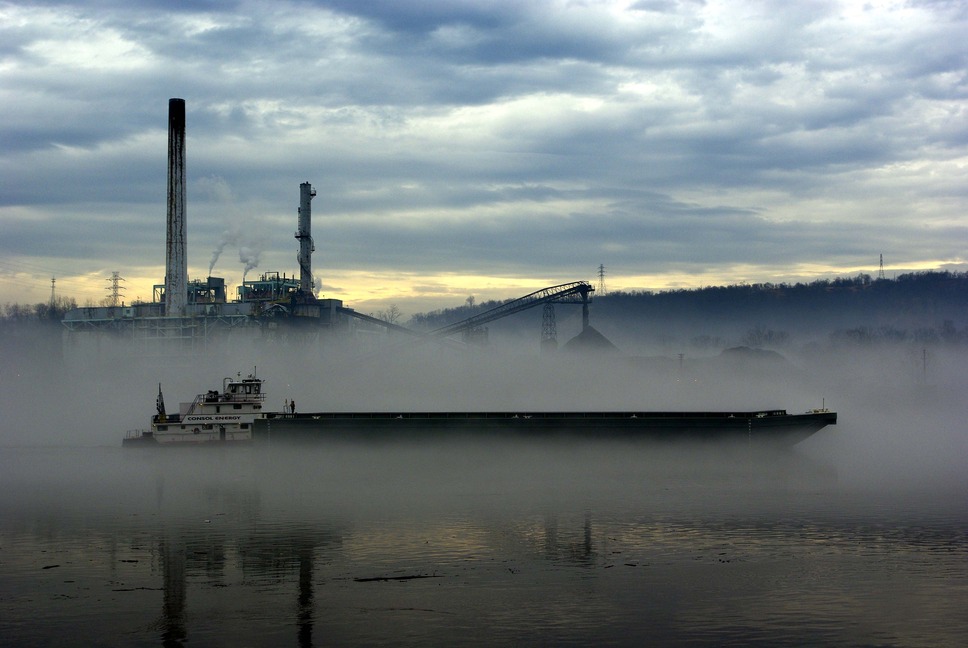 Industry, PA: A barge on the Ohio River in Industry,PA