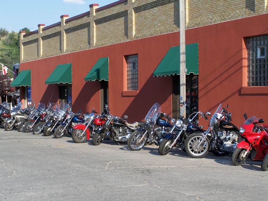 Red Lodge, MT: Downtown Red Lodge during Harley Rodeo