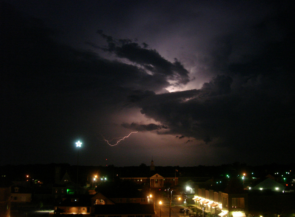 La Plata, MD: Lighning over the Charles County Courthouse