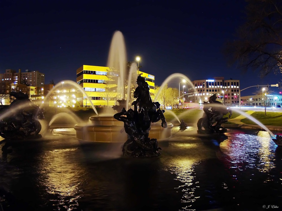 Kansas City, MO: J.C. Nichols Fountain at Night Country Club Plaza ~ Long exposure