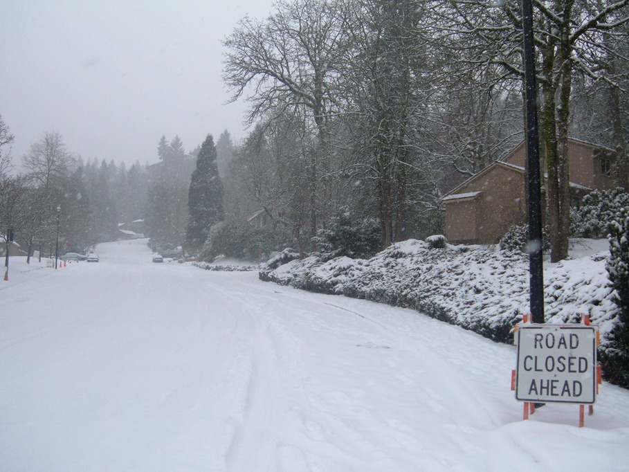 West Linn, OR: Hidden Springs Rd. Dec. 2008 snow storm