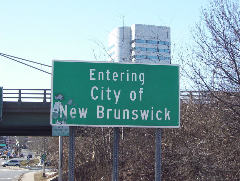 New Brunswick, NJ: Johnson and Johnson in Background