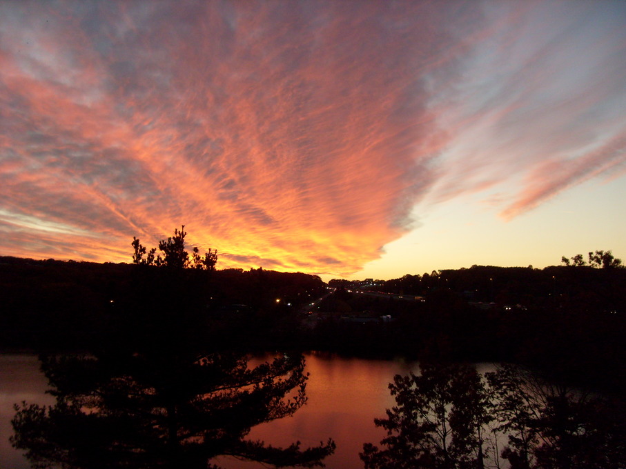 Worcester, MA: Sunset over Lake Quinsigamond
