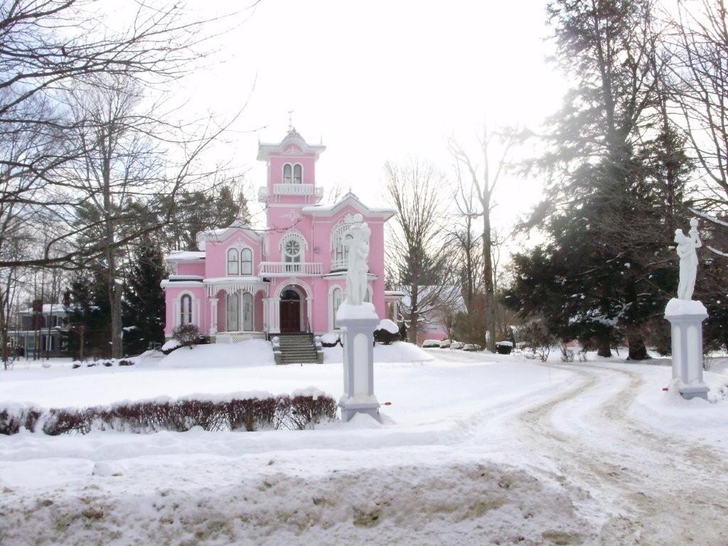 Wellsville, NY: The Pink House, Wellsville, NY on my visit, winter of 2008