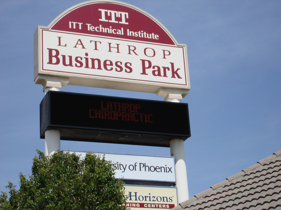 Lathrop, CA: Lathrop Business Park on I-5 with ITT Tech., Univ. of Phoenix and Lathrop Chiropractic