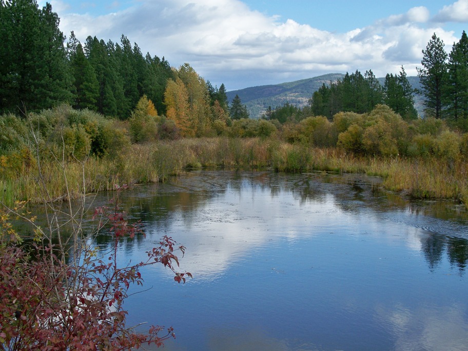 Dover, ID Mill Pond looking north to Baldy Mountain photo, picture, image (Idaho) at