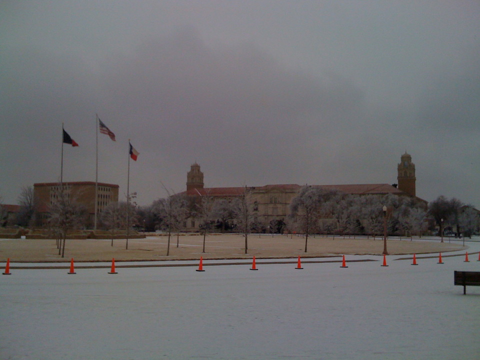 Lubbock, TX Snow Day in Lubbock Texas Tech University January