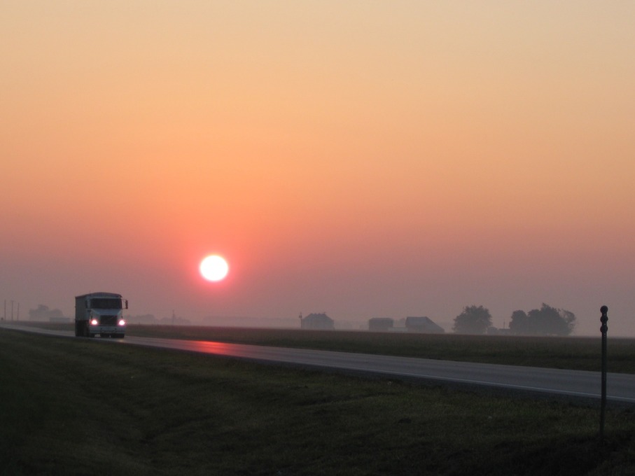 Cerro Gordo, IL: Grain Truck Early Morning