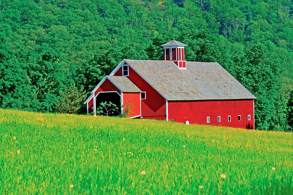 Townshend, VT: Barn on East Hill Road in Spring