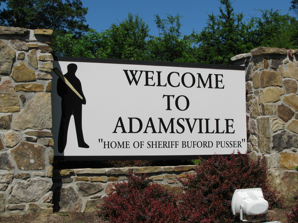 Adamsville, TN: The welcome sign.