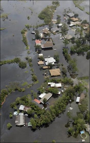 Bridge City, TX: bridge city during hurricane ike in 2008 rescue chopper view