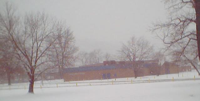 Belle, WV: City of Belle WV - Old DuPont High School in snow