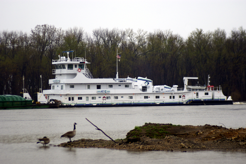 St. Louis, MO: Barge on the Mississippi by Grafton Il