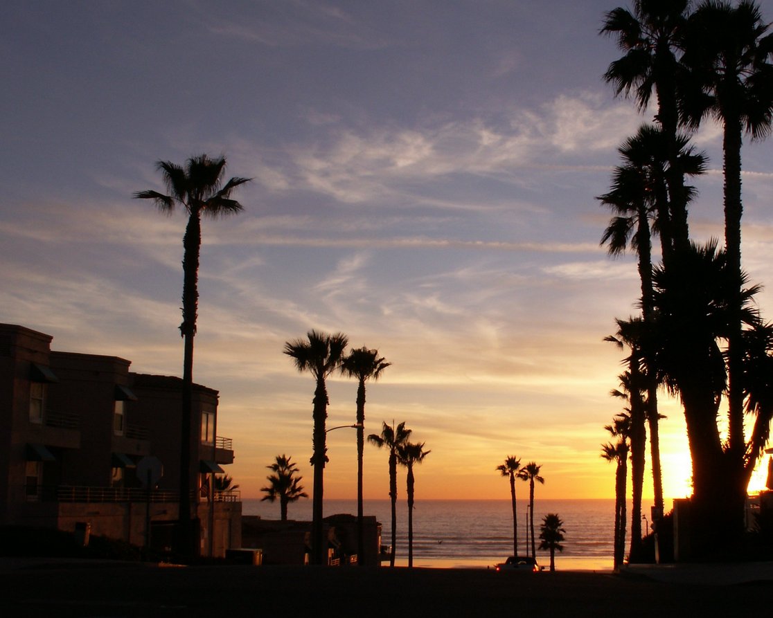 Oceanside, CA: December sunset from Surfrider St and Strand in Oceanside, CA.