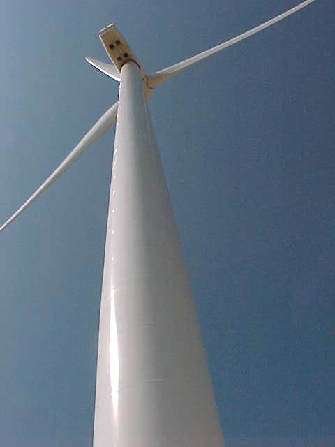 Spearman, TX: Looking Up Wind Generator at Farm North of Spearman