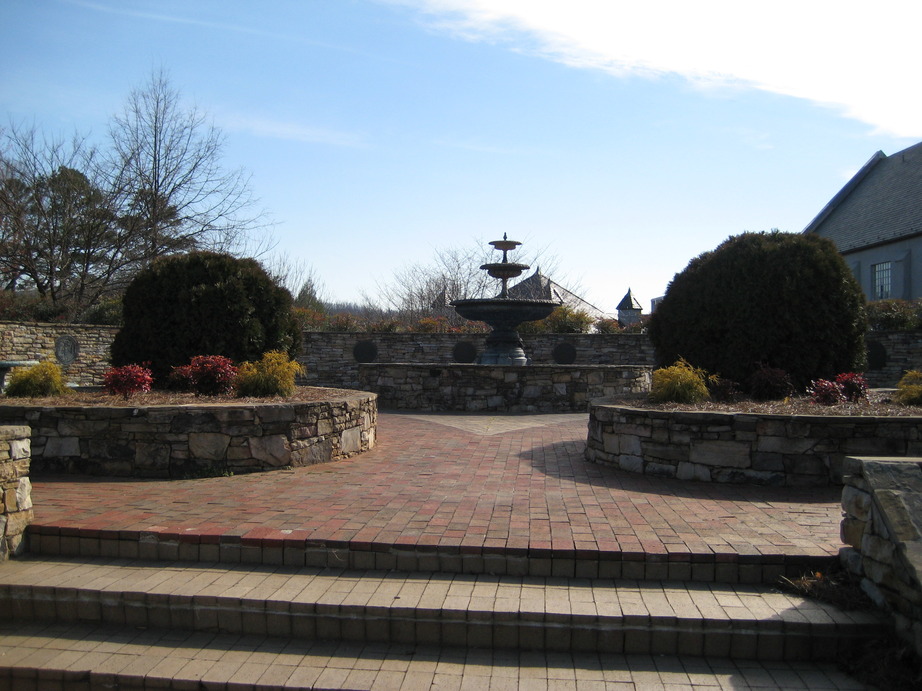 Valdese, NC: Water fountain, Waldensian Presbyterian Church, Valdese, NC