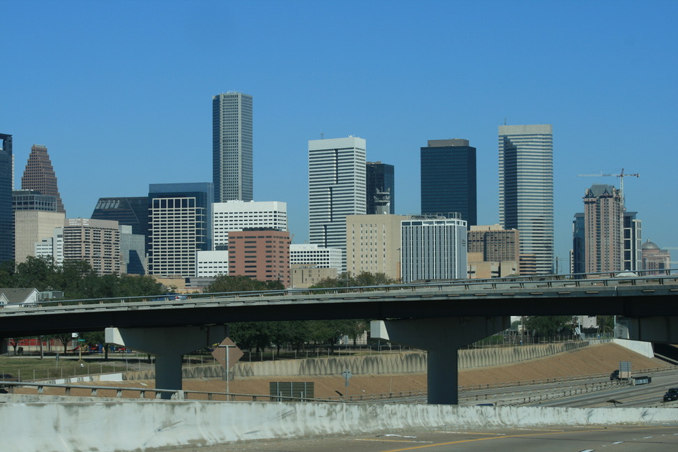 Houston, TX: Downtown Houston Skyline off of I-45 ( 2008 )