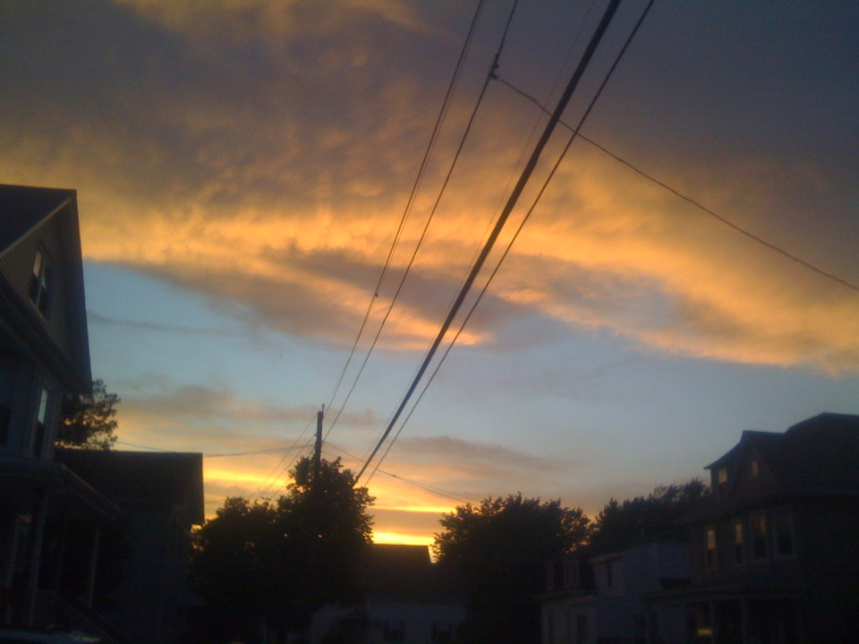 Medford, MA: clouds in the sunset over summer street