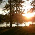 Cassadaga, NY: Sun setting over the Middle Lake