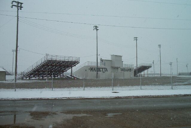 Marietta, OK: Walker Stadium, Football field before rebuild of east and west stands