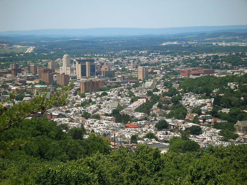 Reading, PA: Downtown viewed from Fire Tower