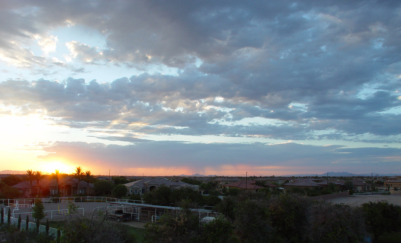 Gilbert, AZ: South East Gilbert Looking West at Sunset