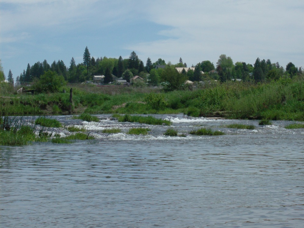 Potlatch, ID: Palouse River with Beautiful Potlatch,Idaho in background