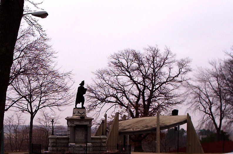 St. Joseph, MI: Fireman statue and band shell