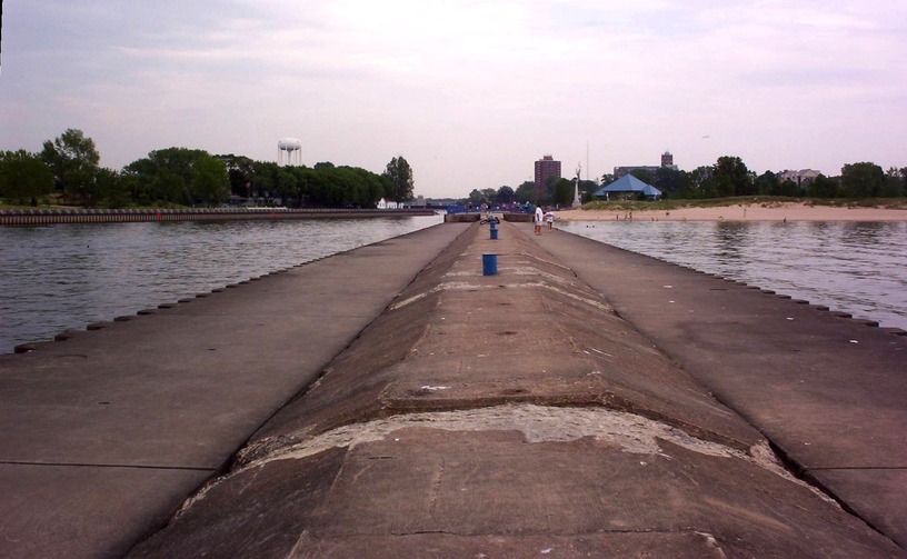 St. Joseph, MI: View from south pier toward shore