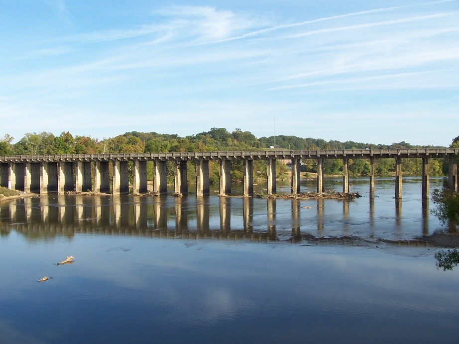 Danville, VA Old Train Bridge crossing the Dan River photo, picture