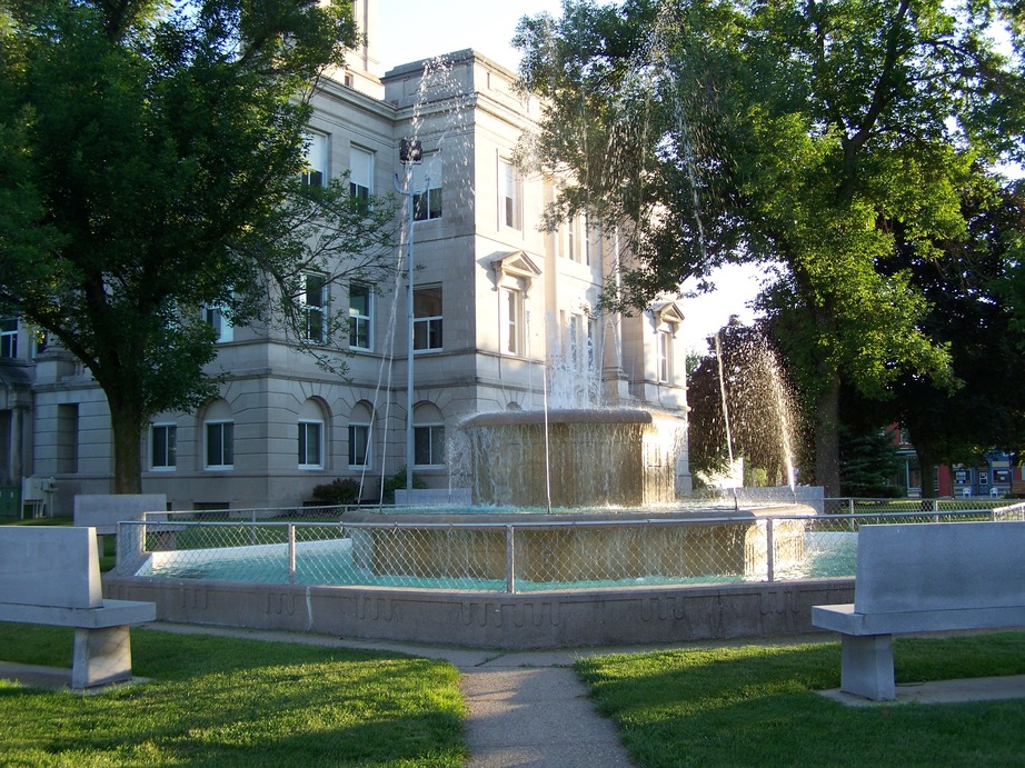 Sigourney, IA Lewis Memorial Fountain Sigourney, Iowa city square photo, picture, image