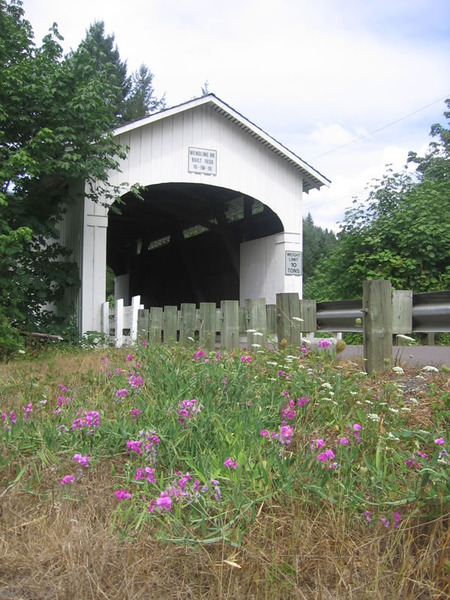 Marcola, OR: Wendling Covered Bridge Near the Old Town of Wendling